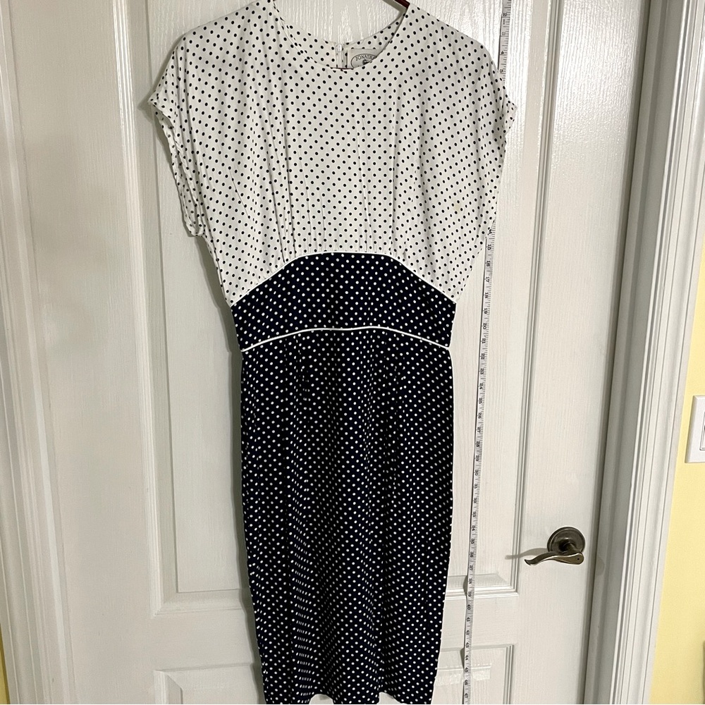 Vintage Jonathan Martin Black and White Polka Dot Dress